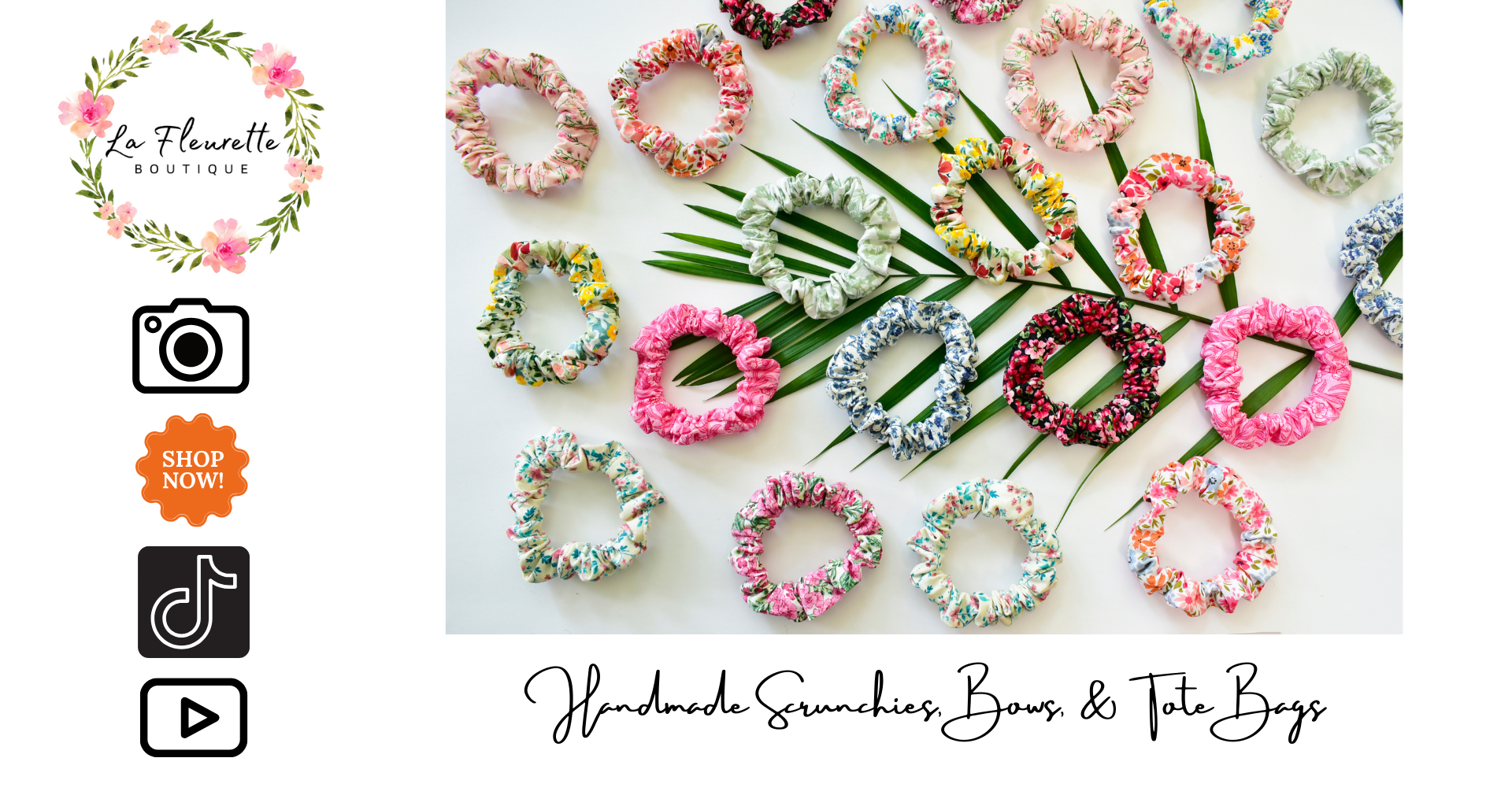 scrunchies, bows, and tote bags
